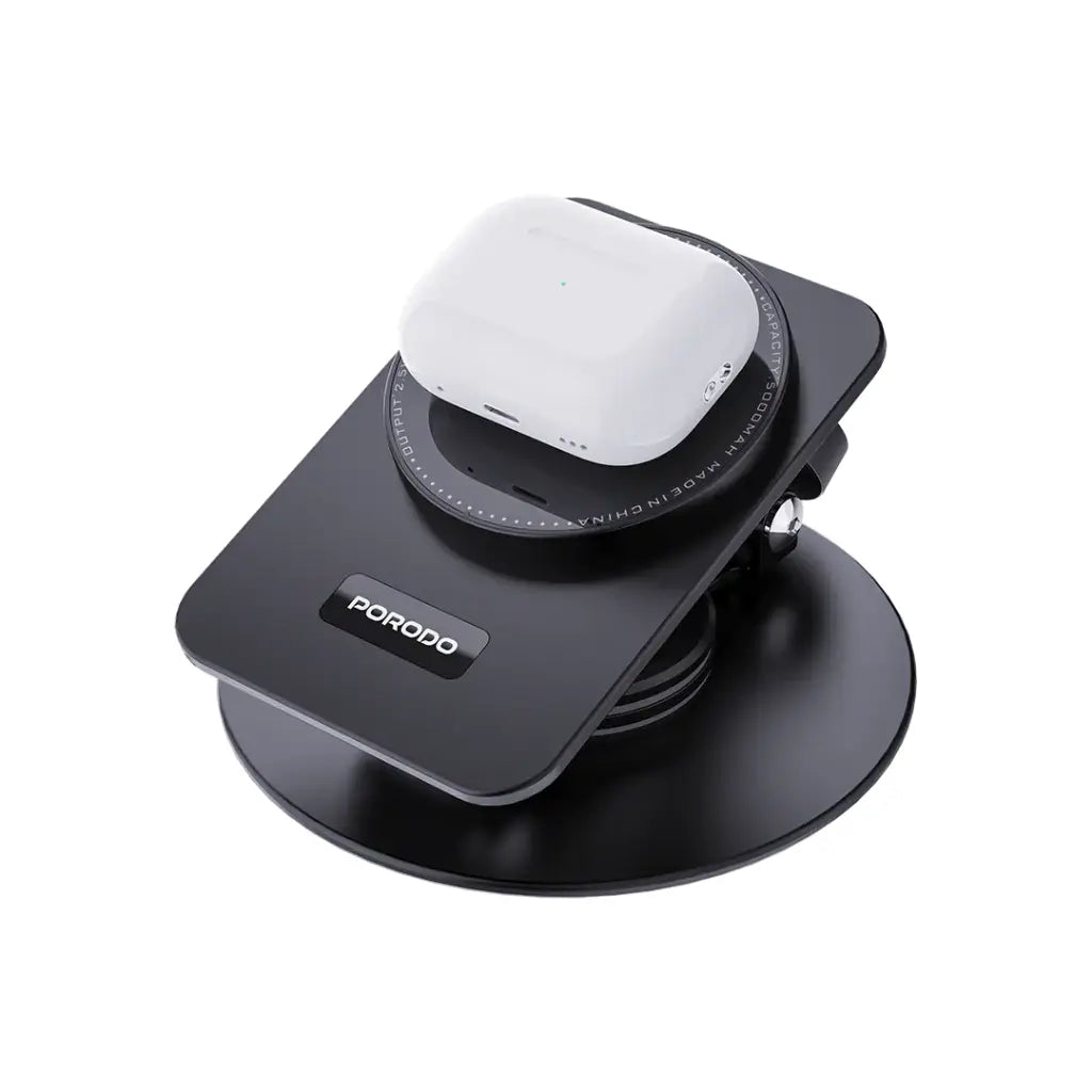 Porodo Wireless Charging Rotating Stand - Black ( PD-FWCH035-BK) Porodo Wireless Charging Rotating Stand - Black ( PD-FWCH035-BK)